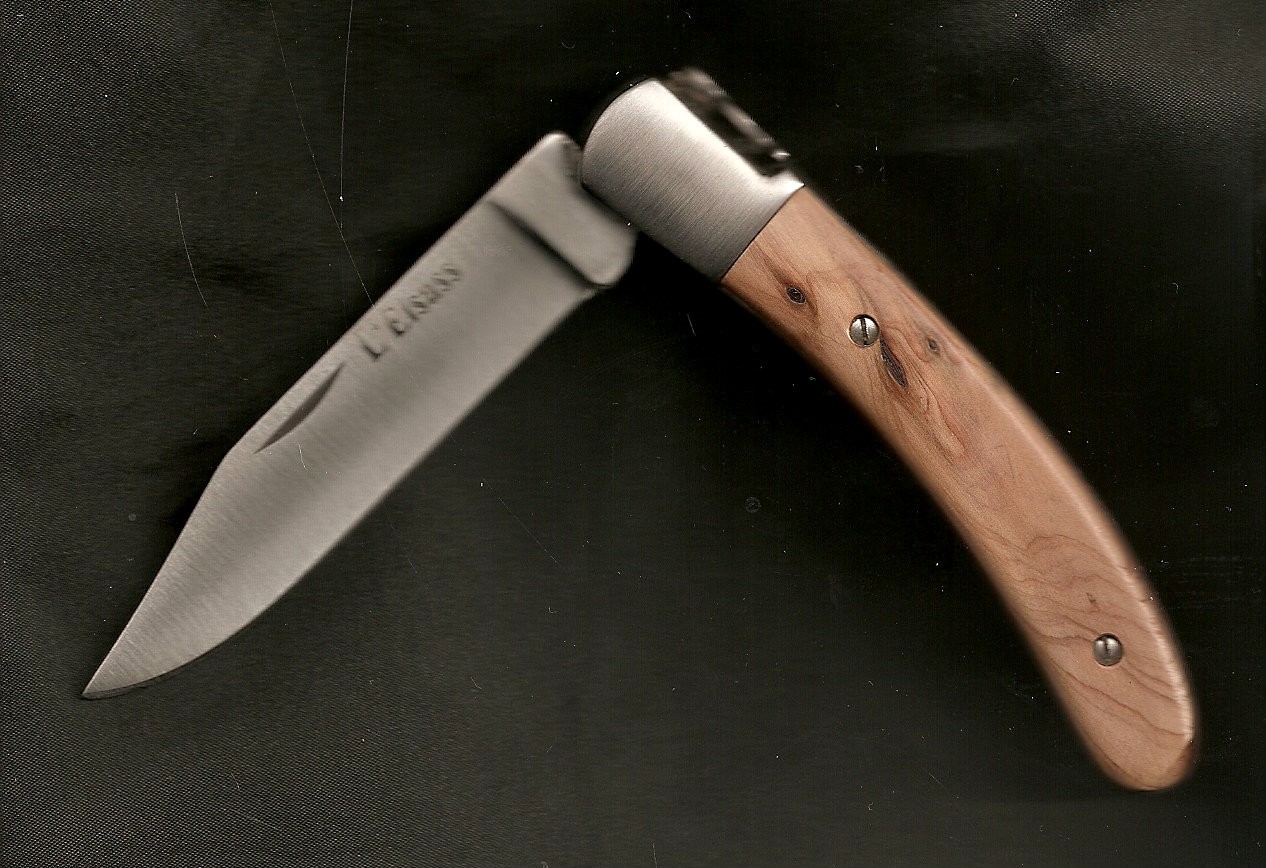 Le Massu  Couteau de poche avec tire-bouchon et lame guillochée